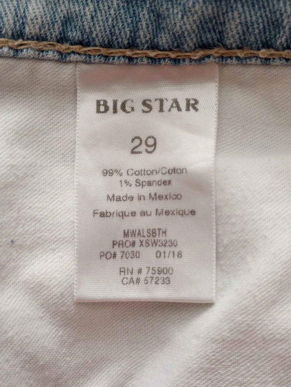 Big Star Jean Shorts Light Wash Size 29 Country Cowgirl Western